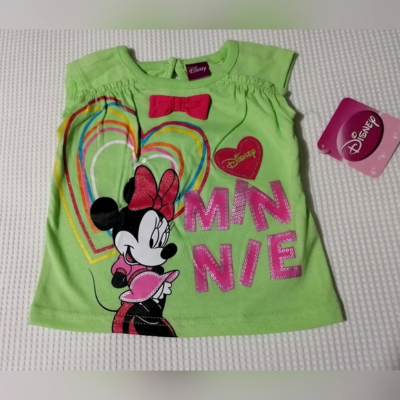🔥SALE🔥Disney Minnie Mouse Girls 2Pc Tank Top and Leggings Set NWT Sz 3M and 3T - Picture 2 of 8
